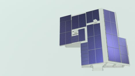 Toma-Aérea-De-Volar-Sobre-La-Casa-Con-Paneles-Solares-En-El-Concepto-De-Techo-Para-Presentaciones-De-Video