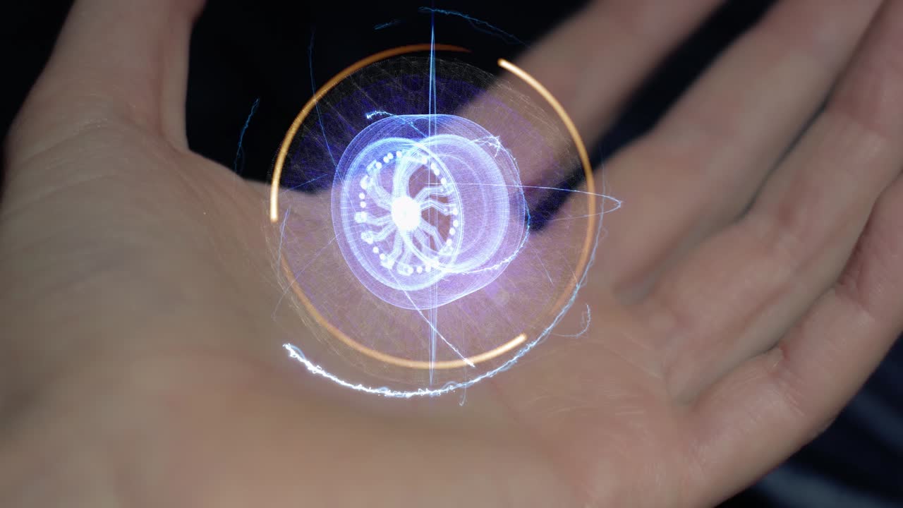 Rotating car wheel on a female hand