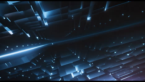 animation of black light squares moving on black background