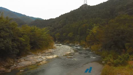 wild flowing river in japan