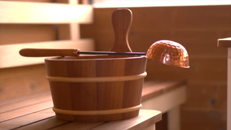 sauna bucked in sauna, smooth sliding motion