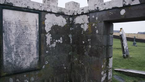 shot of the interior wall of an ancient monastery called st columba's church in the village of point