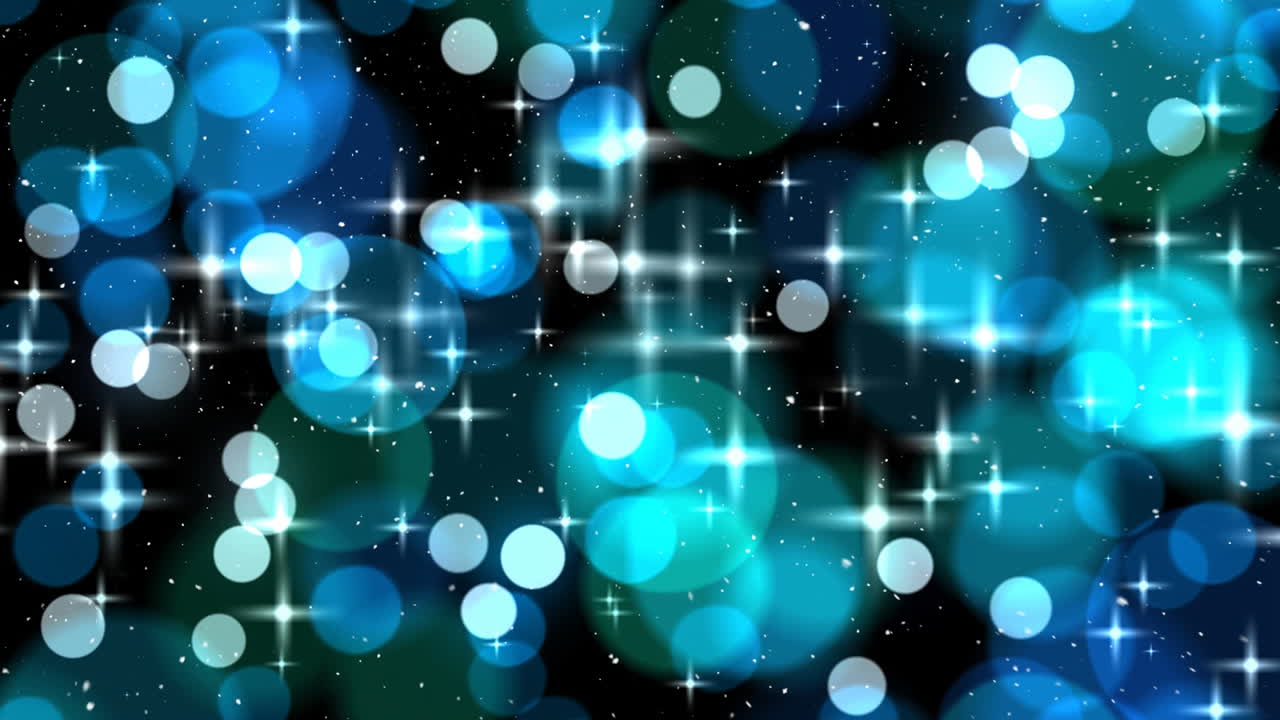 보케 빛의 크리스마스 원과 함께 눈이 내리고 있습니다.