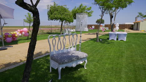 Outdoor-decoration-for-events,-sunny-day