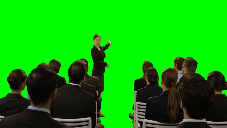 Businesswoman pretending to be a trainer