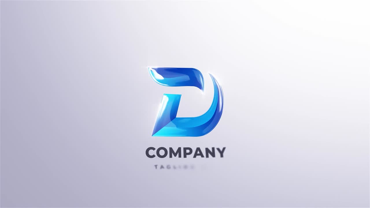 Animazione Moderna di Rivelazione del Logo Lettera D Blu.