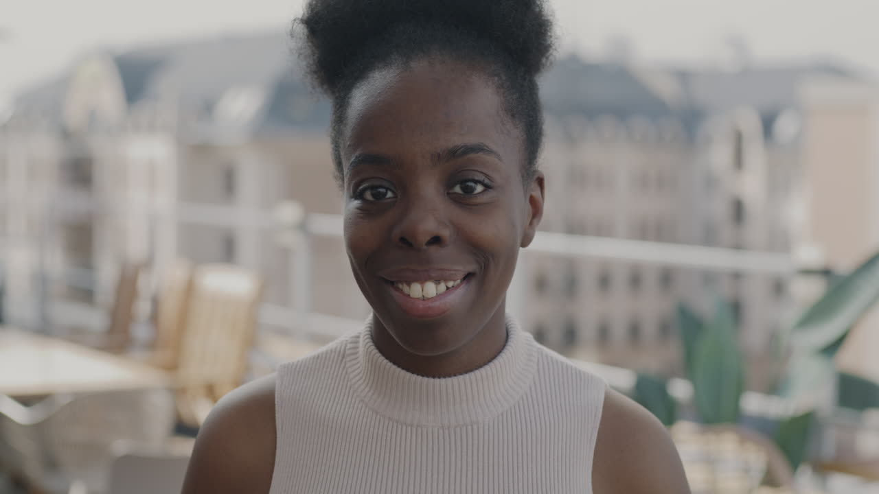 Smiling African American Woman Portrait Outdoors