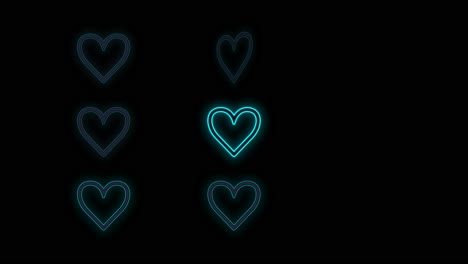 Hearts-pattern-with-pulsing-neon-blue-light