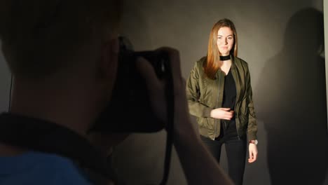 female model posing for a photo shoot