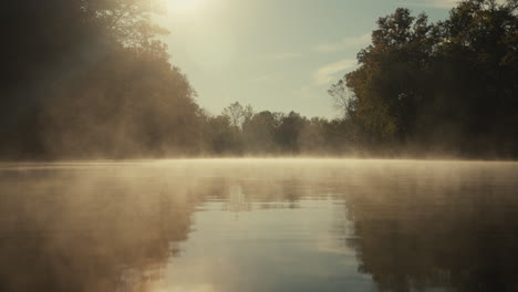 misty river sunrise
