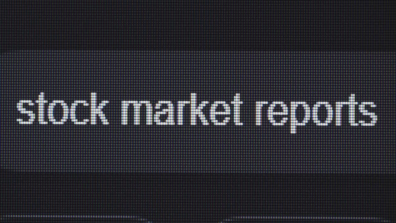 Stock Market Report Displayed on Computer Screen