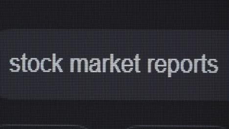 stock market report displayed on computer screen