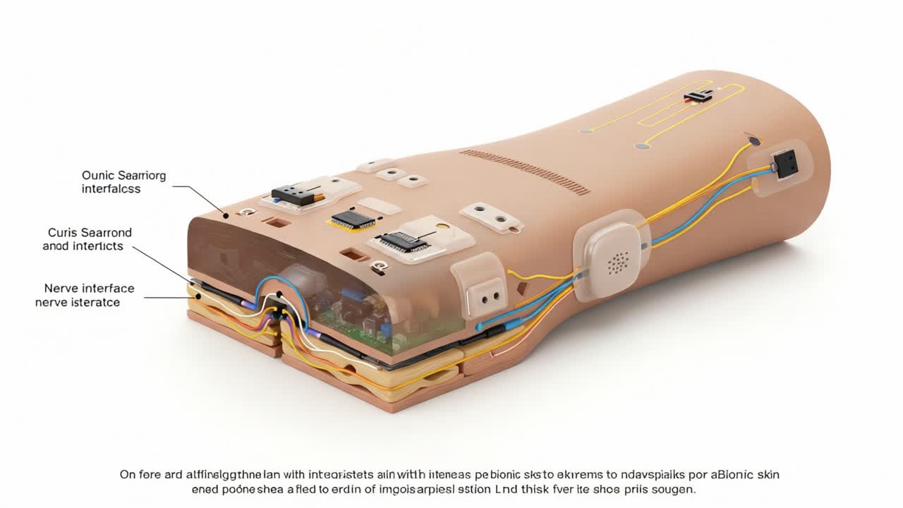 Exploring Advanced Prosthetic Technology: A Close-Up Look at a Human-Like Arm with Integrated Interfaces and Nerve Connections for Enhanced Functionality and User Interaction