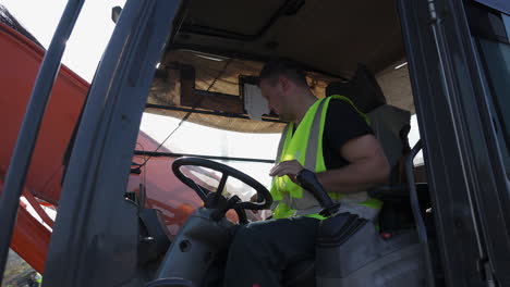 man operating heavy machinery