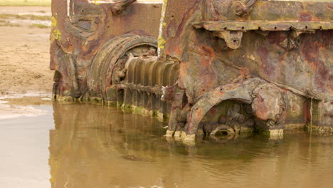 mid shot of the tank on the beach