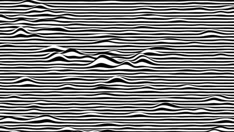 black and white lines horizontal motion background. computer generated loop animation. 3d rendering.