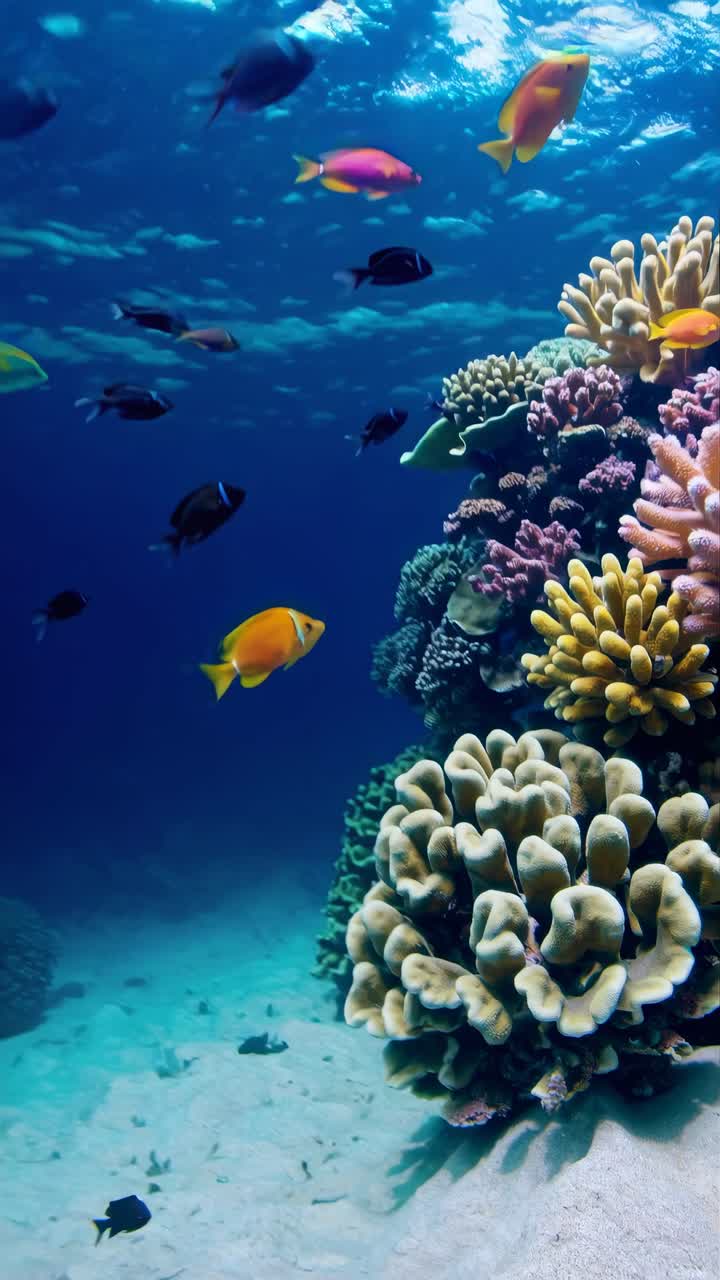 Escena submarina de un vibrante arrecife de coral con peces de colores