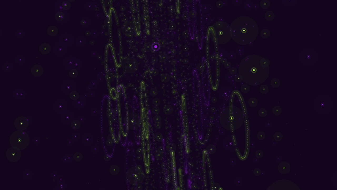 patrón de círculos futuristas del arco iris con puntos y líneas de neón