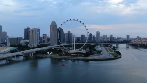 Vídeo-De-Avión-Teledirigido-De-Singapur,-Marina-Bay