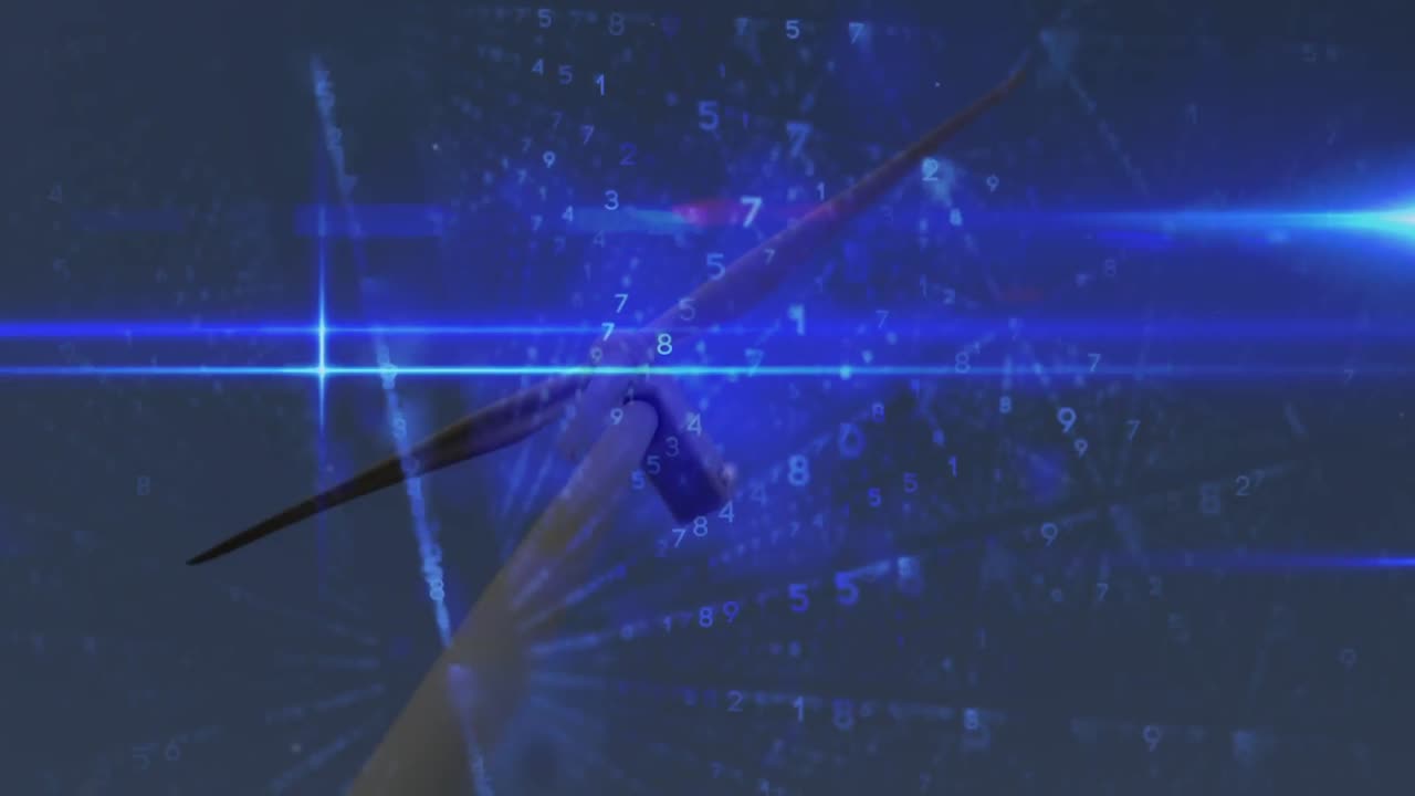 풍력 터빈에서 데이터 처리의 애니메이션