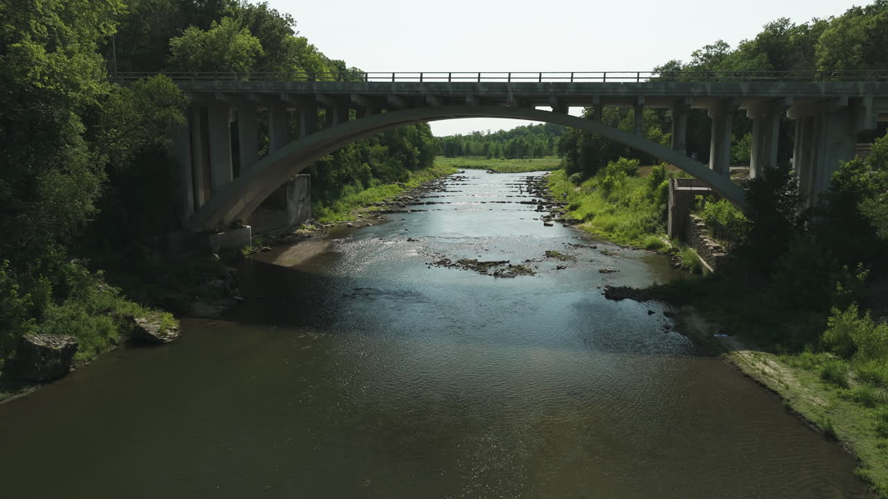 Arch Bridge Of Oronoco Spanning Zumbro River In Oronoco, Minnesota, USA