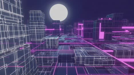paisaje urbano de neón futurista