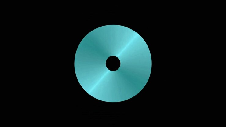 Animated Turquoise Ring Expanding and Contracting on Black Background