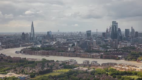 elevated time lapse view of the london skyline