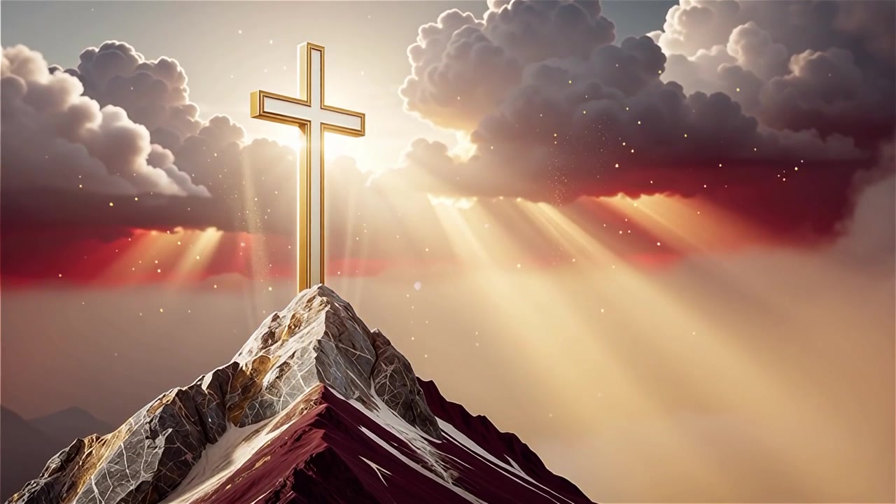 Christian Cross Heavenly Light Worship Background