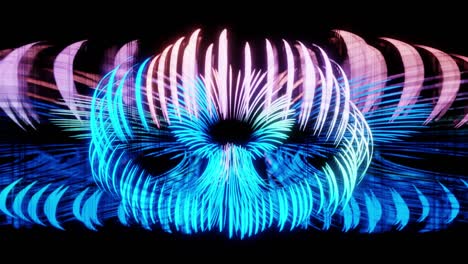 light stripes moving fast over dark background