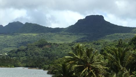 landscape of raiatea with mount tapioi in the background, french polynesia