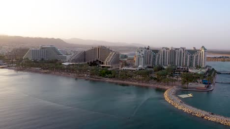 aerial view of resorts at hananya beach at eilat, south israel