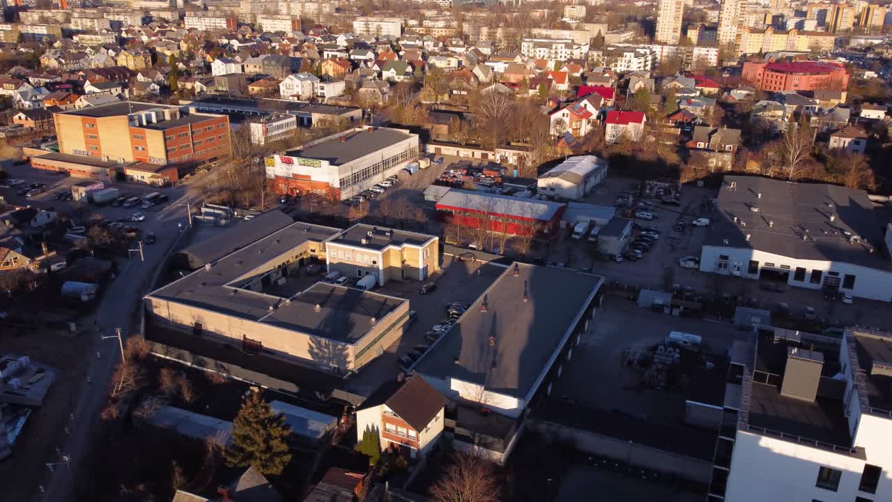 빌니우스, 리투아니아의 산업 지구 공중 궤도 샷