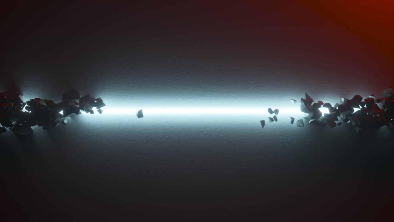 luz de neón abstracta rompiendo a través de una pared