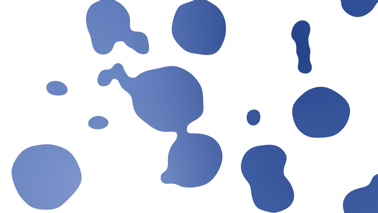 Slow Motion Of Dark Blue Liquid Droplets Merging In White Background