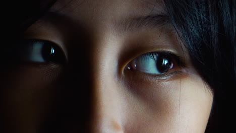 extreme close up of young southeast asian boys eyes dramatic effect