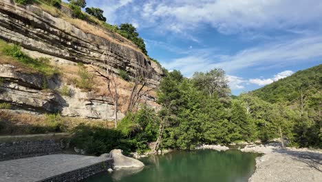 nestorio greece rocky cliff river party holiday park empty biggest music and camping festival