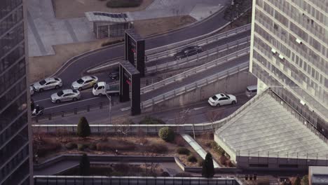 high angle of seoul, korea with pedestrians and traffic b-roll cityscape 7