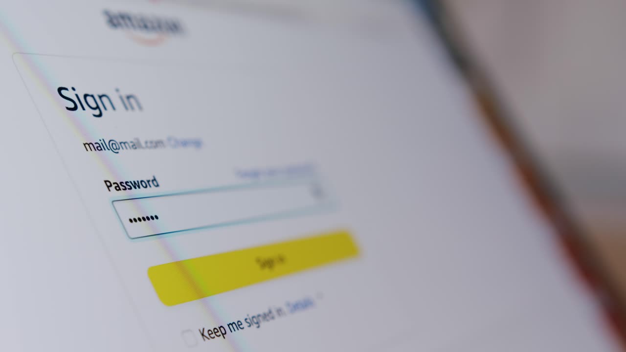 Close-up of a Login Page on a Computer Screen