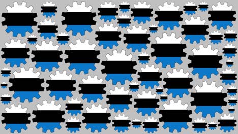 el fondo giratorio de los engranajes de la bandera de estonia
