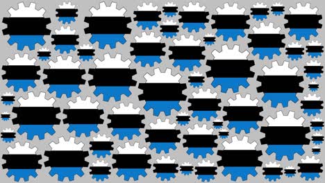 estonian flag gears spinning background