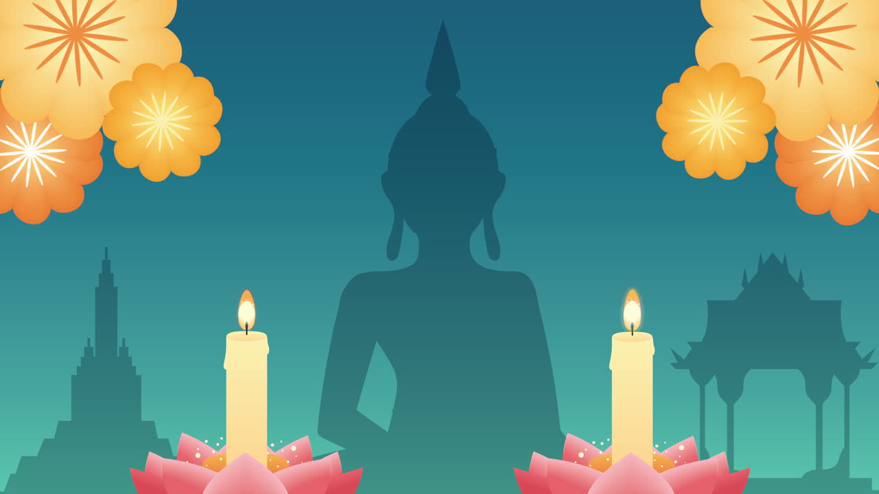 로이 크라 축제 애니메이션 로토스 불