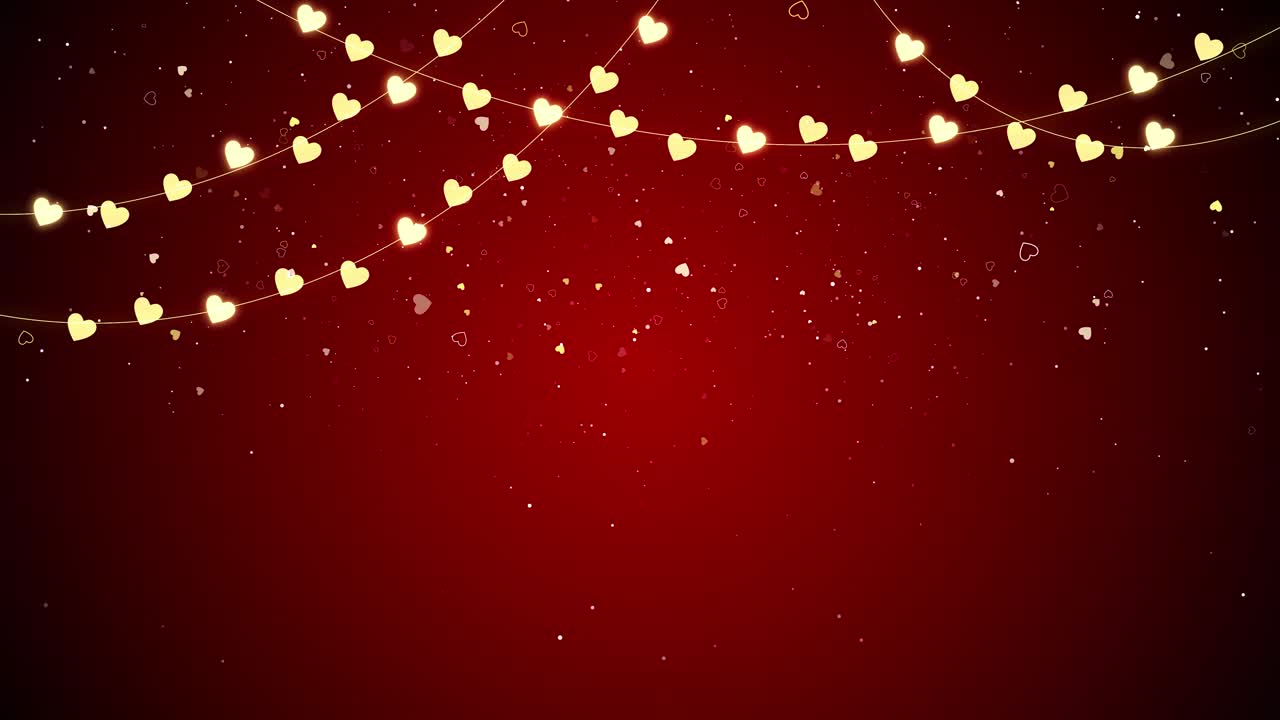 Red valentines day festive frame border decoration animation hearts greeting love hearts festival of