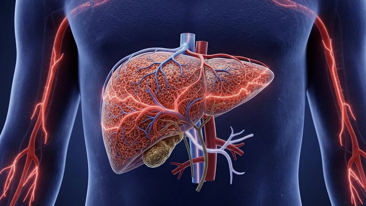 Realistic 3D Render of Human Liver Organ Structure