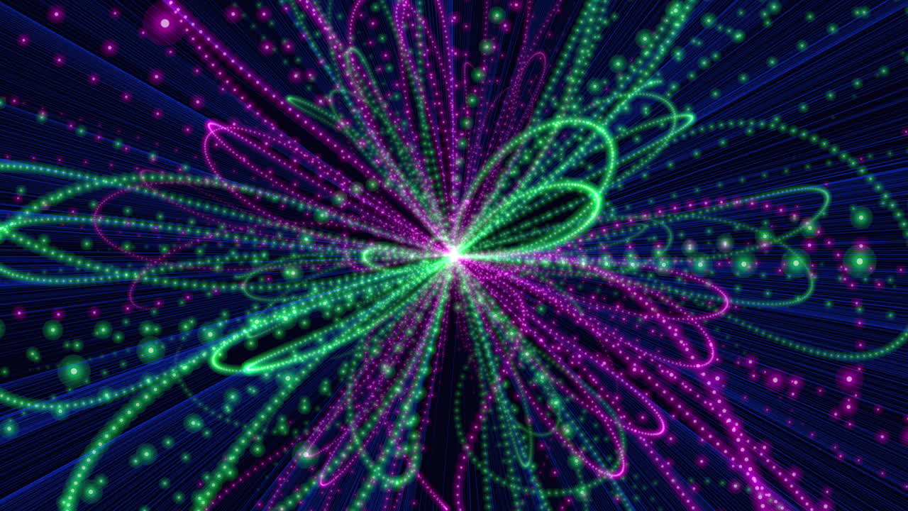 The captivating convergence a striking blue and gold spiral illuminated by lines of light