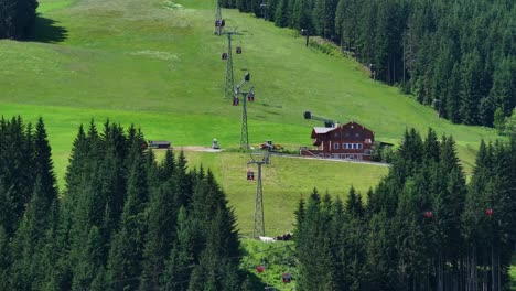 with a backdrop of picturesque countryside the cable lift at wagrainis grafenberg