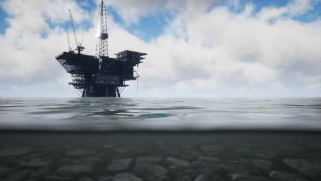 large pacific ocean offshore oil rig drilling platform