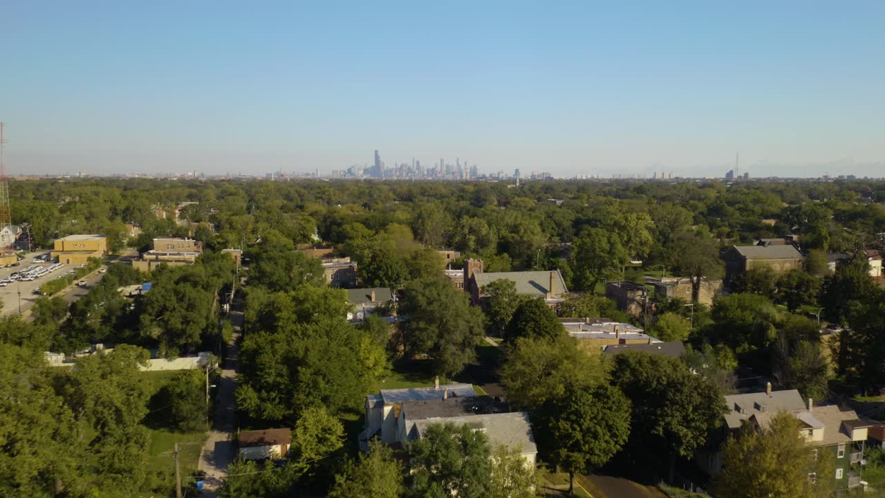 vista panorámica del lado sur de chicago, día de verano
