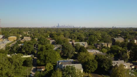 birds eye view of chicago's south side, summer day