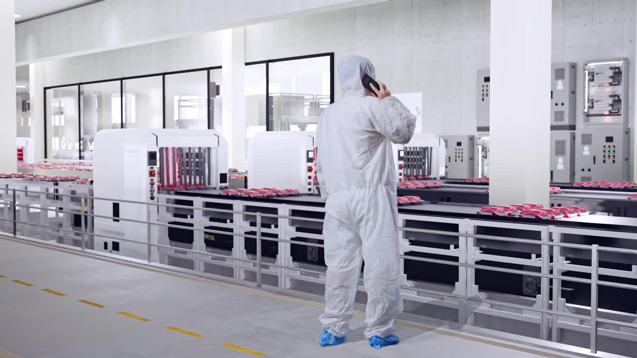 Meat Processing Plant Employee Monitoring Production Line